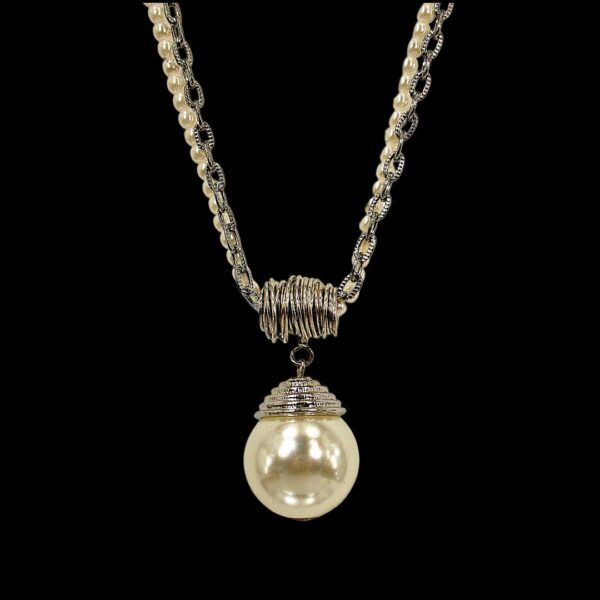 LARGE WHITE PEARL PENDANT NECKLACE - Image 5