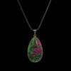 RUBY IN ZOISITE TEARDROP STONE PENDANT NECKLACE - Image 13