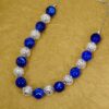 BLUE AND SILVER BEAD NECKLACE - Image 3
