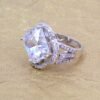 LARGE CLEAR CLOVER SHAPE CUBIC ZIRCONIA STONE RING - SIZE 7 - Image 5