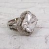 LARGE CLEAR CLOVER SHAPE CUBIC ZIRCONIA STONE RING - SIZE 7 - Image 6