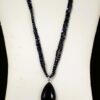 SPARKLING BLUE GOLDSTONE PENDANT AND GLASS BEAD NECKLACE - Image 4