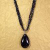 SPARKLING BLUE GOLDSTONE PENDANT AND GLASS BEAD NECKLACE - Image 7