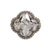 LARGE CLEAR CLOVER SHAPE CUBIC ZIRCONIA STONE RING - SIZE 7