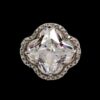 LARGE CLEAR CLOVER SHAPE CUBIC ZIRCONIA STONE RING - SIZE 7 - Image 4