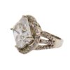 LARGE CLEAR CLOVER SHAPE CUBIC ZIRCONIA STONE RING - SIZE 7 - Image 2