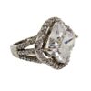 LARGE CLEAR CLOVER SHAPE CUBIC ZIRCONIA STONE RING - SIZE 7 - Image 3