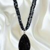 SPARKLING BLUE GOLDSTONE PENDANT AND GLASS BEAD NECKLACE - Image 9