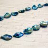 BLUE SHELL BEAD NECKLACE WITH SILVER ACCENTS - Image 4