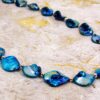 BLUE SHELL BEAD NECKLACE WITH SILVER ACCENTS - Image 3