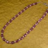 LIGHT PURPLE GLASS BEAD NECKLACE WITH WHITE PEARLS - Image 6