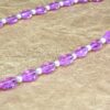 LIGHT PURPLE GLASS BEAD NECKLACE WITH WHITE PEARLS - Image 8