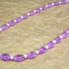 LIGHT PURPLE GLASS BEAD NECKLACE WITH WHITE PEARLS - Image 9