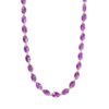 LIGHT PURPLE GLASS BEAD NECKLACE WITH WHITE PEARLS - Image 3