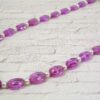 LIGHT PURPLE GLASS BEAD NECKLACE WITH WHITE PEARLS - Image 5
