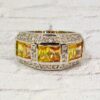 YELLOW CUBIC ZIRCONIA STONE BAND RING - Image 4