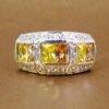 YELLOW CUBIC ZIRCONIA STONE BAND RING - Image 6