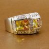 YELLOW CUBIC ZIRCONIA STONE BAND RING - Image 7