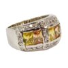 YELLOW CUBIC ZIRCONIA STONE BAND RING - Image 2