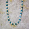 BLUE GLASS AND WHITE BEAD NECKLACE AND EARRING SET - Image 3