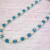 BLUE GLASS AND WHITE BEAD NECKLACE AND EARRING SET - Image 5