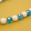 BLUE GLASS AND WHITE BEAD NECKLACE AND EARRING SET - Image 8
