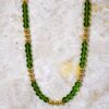 GREEN GLASS AND GOLD BEAD NECKLACE - Image 3