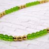 GREEN GLASS AND GOLD BEAD NECKLACE - Image 4