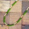 GREEN GLASS AND GOLD BEAD NECKLACE - Image 6