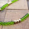 GREEN GLASS AND GOLD BEAD NECKLACE - Image 2