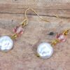 WHITE AND PINK BEAD EARRINGS - Image 6