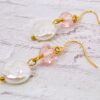 WHITE AND PINK BEAD EARRINGS - Image 4