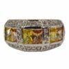 YELLOW CUBIC ZIRCONIA STONE BAND RING