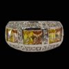 YELLOW CUBIC ZIRCONIA STONE BAND RING - Image 9