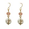 WHITE AND PINK BEAD EARRINGS