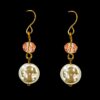 WHITE AND PINK BEAD EARRINGS - Image 2