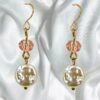 WHITE AND PINK BEAD EARRINGS - Image 3