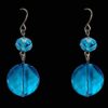 LIGHT BLUE GLASS BEAD EARRINGS - Image 7