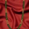 GREEN GLASS AND GOLD BEAD NECKLACE - Image 9