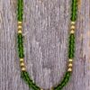 GREEN GLASS AND GOLD BEAD NECKLACE - Image 5