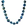 BLUE SHELL BEAD NECKLACE WITH SILVER ACCENTS