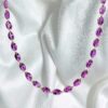 LIGHT PURPLE GLASS BEAD NECKLACE WITH WHITE PEARLS - Image 7