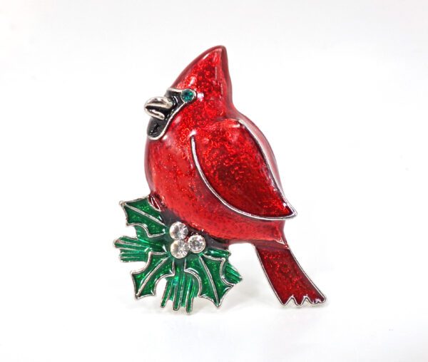RED CARDINAL PIN BROOCH
