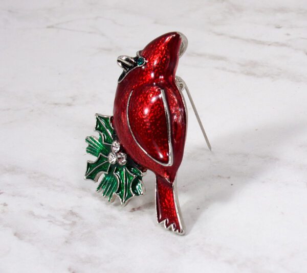 RED CARDINAL PIN BROOCH - Image 4