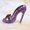 PURPLE CRYSTAL HIGH HEEL SHOE PIN BROOCH - Image 3