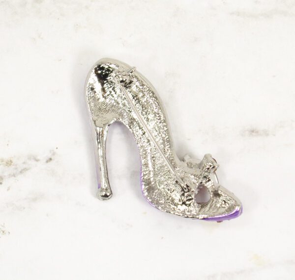 PURPLE CRYSTAL HIGH HEEL SHOE PIN BROOCH - Image 10