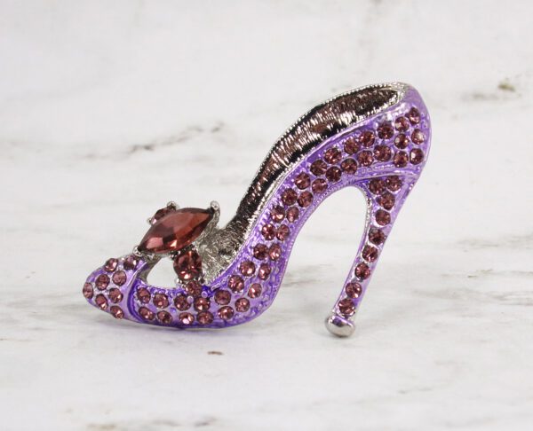 PURPLE CRYSTAL HIGH HEEL SHOE PIN BROOCH - Image 7