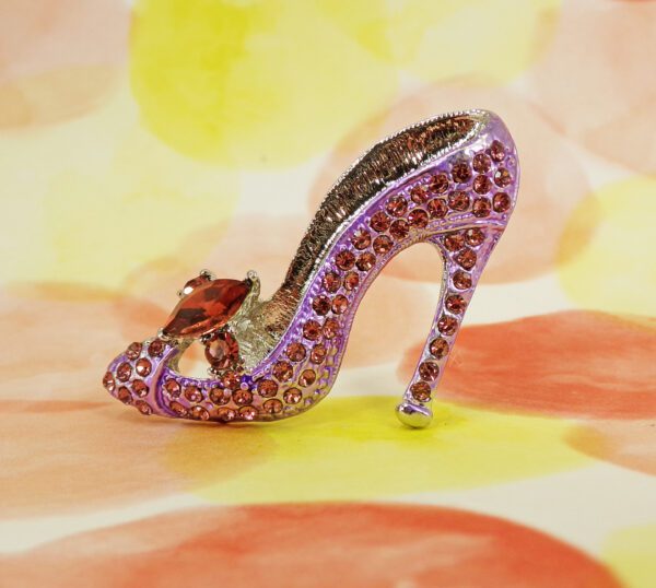 PURPLE CRYSTAL HIGH HEEL SHOE PIN BROOCH - Image 8