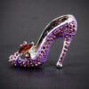 PURPLE CRYSTAL HIGH HEEL SHOE PIN BROOCH - Image 4