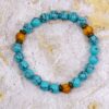 TURQUOISE STONE AND WOOD BEAD BRACELET - Image 3